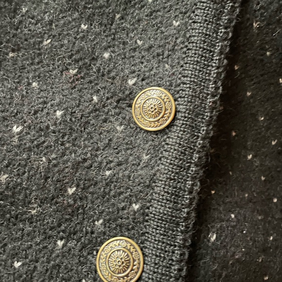 Vintage black and floral wool button down sweater - Picture 11 of 12